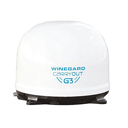 Winegard GM-9000 Carryout G3 White Automatic Portable Satellite TV Antenna with Power Inserter