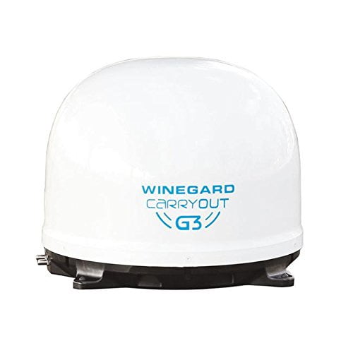 Winegard GM-9000 Carryout G3 White Automatic Portable Satellite TV Antenna with Power Inserter