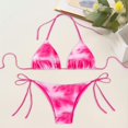 thumbnail image 1 of Bikini para mujer set cómodo superior e inferior para los salones de clubes de vacaciones en la playa spas Rosa rojo, 1 of 10