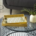 thumbnail image 3 of CosmoLiving by Cosmopolitan 14", 16"W Gold Plastic Mirrored Geometric Tray, 2-Pieces, 3 of 9
