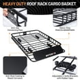 thumbnail image 4 of Roof Rack, 51 x 36 Inch Rooftop Cargo Carrier, 200LBS Weight Capacity Heavy Duty Roof Rack Basket for SUV and Pick (Cargo Rack), 4 of 7