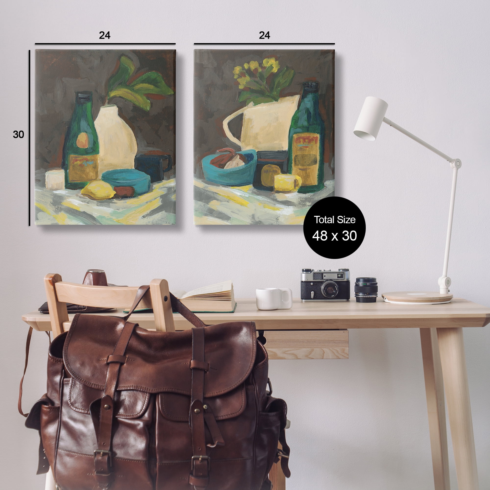 Stupell Industries Mixed Sundries Still Life Food & Beverage Painting Wrapped Canvas Art Print Wall Art, 24 x 30, Set of 2