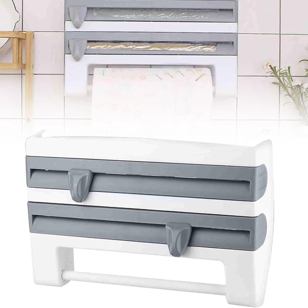 Porta Servitoallas Cocina, Porta Rollos Papel de Cocina, Estante Almacenamiento Botellas Salsa, Soporte Toallas Cocina, Organizador Montaje Pared