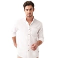 thumbnail image 3 of Avva Men's 100% Cotton, Regular Fit, Long Sleeve, Button Collar, Pocket Waffle, Dobby Shirt, Large, White, 3 of 8