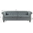 thumbnail image 3 of 84 Inch 3-Seater Sofa, PU Upholstered Living Room Sofa with Button Tufted Backrest and Nailhead Trim Armrest, Modern Long Sofa Couch with Inclined Legs and 660 lbs Weight Capacity, Gray, 3 of 7