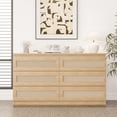 thumbnail image 5 of NEILA Rattan Dresser for Bedroom, Modern 6 Drawer Double Dresser for Bedroom, Wide Wood Chest of Drawers for Bedroom, Living Room, Hallway, 5 of 7