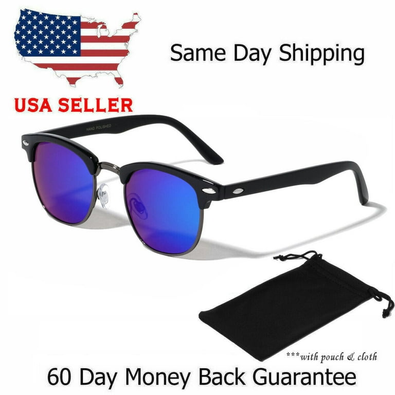 Occhiali Metallo Unisex Occhiali Da Sole Polarizzati GQUEEN Mezza Montatura Metallica Vintage Uomo