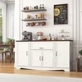 thumbnail image 7 of Blotout 65" Sideboard Buffet Cabinet with Storage, Farmhouse Kitchen Pantry Storage Cabinet, Credenza with Drawers, Wood Coffee Bar Cabinet, White, 7 of 7