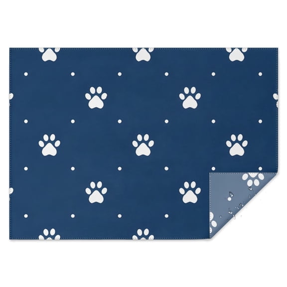 Paw Print Rectangle Tablecloth 60"x84",Waterproof Polyester Rectangle Table Cloth, Wipeable Spillproof Polyester Tablecloth for Dining, Camping, Indoor and Outdoor