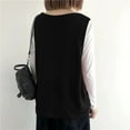 thumbnail image 5 of Zedker Women's Button V Neck Sleeveless Vintage Knit Sweater Vest Lightweight Jacket Waistcoat Black Plus Free Size, 5 of 5