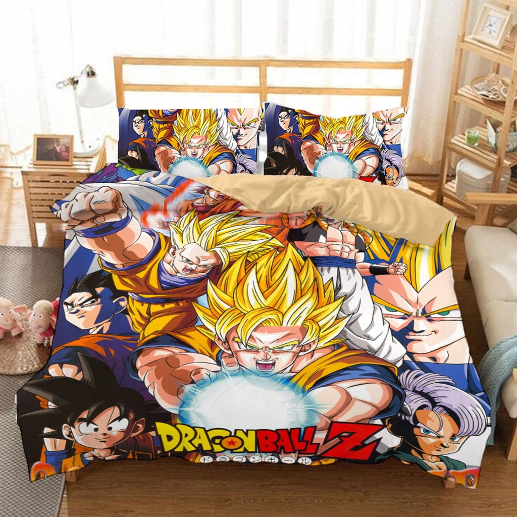 3D Cool Dragon Ball Z Bedding Bed Set Twin Full Queen King Size Blue