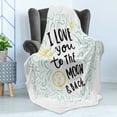 thumbnail image 4 of I Love You Soft Flannel Fleece Throw Blanket, Cartoon Style Dreams Children Sibling Love Friends Baby Kids Theme, Cozy Plush for Indoor and Outdoor Use, 70" x 90", Mint Grey Yellow, by Ambesonne, 4 of 5