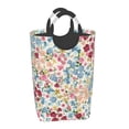 thumbnail image 2 of KLL Trendy Floral Design Laundry Hamper,Large Canvas Fabric Lightweight Storage Basket Toy Organizer Dirty Clothes Collapsible Waterproof, 2 of 6