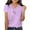 Purple, variant on Little Kid Girls Casual Short Sleeve V Neck T Shirt Pure Color Ruffled Button Top For Everyday Wear School Outdoor Spring Summer Girls Christmas Long Sleeve Tops Teenage Girl Tops 7-8 Years Purple