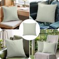 thumbnail image 4 of Throw Pillow Covers 16x16 Inch, Sage Green Botanical Decorative Pillow Cases for Couch Sofa Bed, Farmhouse Modern Striped Leaf Cotton Linen Square Home Decor Pillowcases with Hidden Zipper, 4 of 9