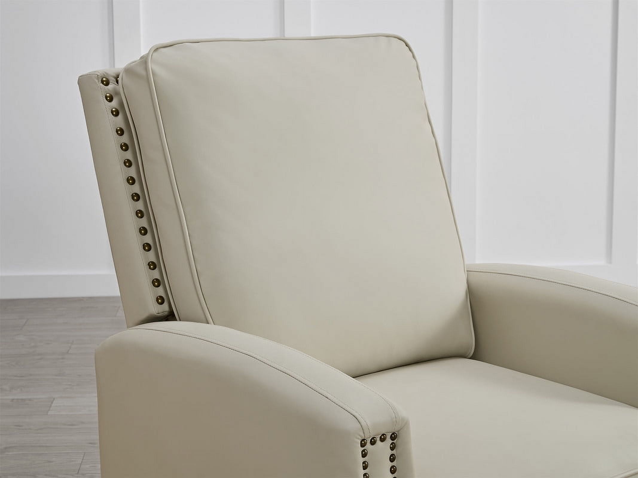 CHITA Recliner Chairs for Adults Single Sofa Chair for Living Room Faux Leather Push Back Recliner,Beige