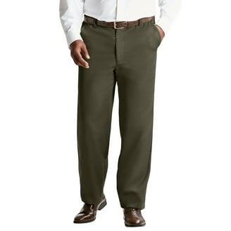haggar mynx pleated no iron dress pants Haggar mens Mynx Gabardine Hidden Expandable Waistband Classic Fit Front Pleated Dress Pant