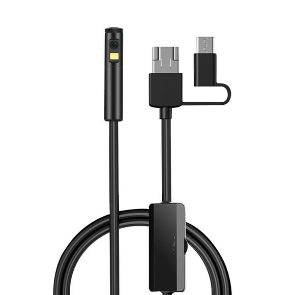 5MP Dual-Camera Borescope with 1960x1080 HD Resolution, 9 Dimmable LEDs, IP68 Waterproof Lens, 8mm Probe, 1m Soft Cable & 3-in-1 (Type-C/Android/USB) Compatibility for Automotive, Pipeline & HVAC