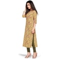 thumbnail image 4 of Rajnandini Women's Pure Cambric Cotton Kalamkari Floral Print Kurti (JOPLJPR69A-XXL_Yellow_XXL), 4 of 5