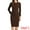 Dark Brown, variant on Bodycon Round Neck 3/4 Sleeve Peplum Wear Sheath Dress XS Lake Blue