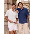 thumbnail image 5 of RICHCOIN Polo Shirts for Men Summer Short Sleeve Textured Knit Casual Golf Tops Collared T Shirt, 5 of 7