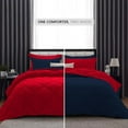 thumbnail image 2 of D.N.G. BEDDINGS 3 Piece Luxury Reversible Diamond Pattern Comforter Set Premium Super Soft, All Season 800 TC, 100% Egyptian Cotton Twin/Twin XL Size Red-Navy Color, 2 of 7