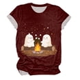 thumbnail image 5 of Godom Halloween Party Shirt Woman Halloween Tshirt Pumpkin Print Tees Casual Vacation Short Sleeve Tops, 5 of 5