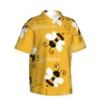 thumbnail image 2 of Haiem Cute Bee Butterfly Yelllow Printed Hawaiian Shirt for Men - Men’s Casual Beach Summer Shirts - Stretch Fabric with Modern Fit-3X-Large, 2 of 9