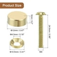 thumbnail image 2 of Uxcell Tornillos Decorativos con Tapas, Tornillos de Espejo Clavos Sujetadores para Muebles Decorativos Dorado 12mm, 2 of 5