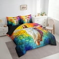 thumbnail image 3 of jejeloiu Colorful Glass 7 Pieces Bedding Comforter Set,Merry Christmas Full Bedding Set,God Fitted Sheet Flat Sheet For Adults,Super Cozy Room Decor Reversible, 3 of 8