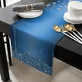 thumbnail image 2 of Modern Blue Table Runner 48 Inches Long, Abstract Diamond Luxury Gradient Kitchen Dining Burlap Linen Tablerunner for Small/Round/Square/Wedding/Coffee/Dining Table Party Home Décor 13 x 48, 2 of 8