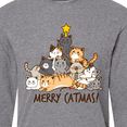 thumbnail image 4 of Inktastic Merry Catmas with Cat Tree and Yellow Star Long Sleeve T-Shirt, 4 of 5