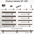 thumbnail image 4 of HEI! DEAR 1" Adjustable Brown Double Curtain Rod Set for Windows Heavy Duty with End Cap Finials,36-120", 4 of 7