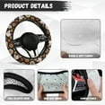 thumbnail image 6 of Yuyamidu Skull Car Steering Wheel Cover for Men Women Hippie Flower Flannel Steering Wheel Case Accessories for Auto Sedan 15 Inch Anti-Slip Steering Cover, 6 of 7