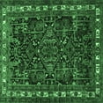 thumbnail image 1 of Ahgly Company Machine Washable Indoor Square Animal Emerald Green Traditional Area Rugs, 3' Square, 1 of 4