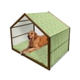 thumbnail image 1 of Cartoon Pet House, Abstract Hearts Stars Scales and Rhombuses on Pineapples Exotic Fruit Illustration, Outdoor & Indoor Portable Dog Kennel with Pillow and Cover, 5 Sizes, Multicolor, by Ambesonne, 1 of 4