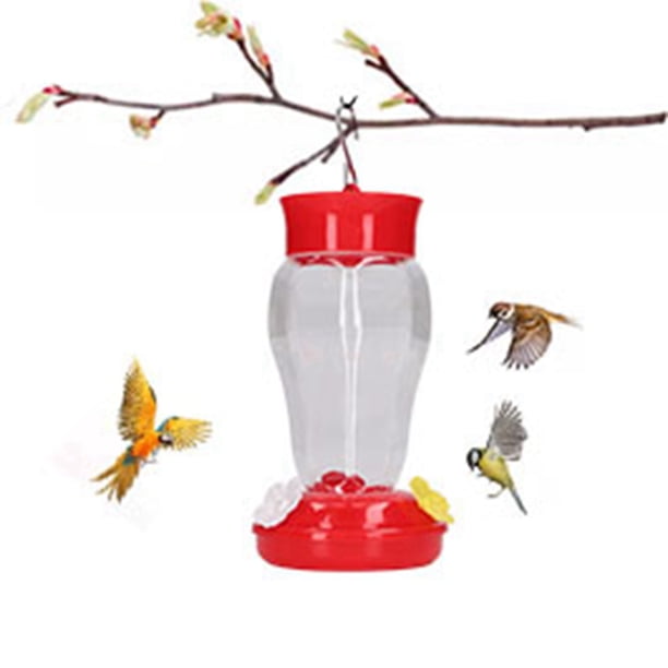 Alimentador De Colibríes Colgante, Alimentador De Colibríes Al Aire Libre, Recarga Segura, 3 Puertos De Flores Para Patio