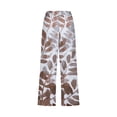 thumbnail image 4 of Pantalones Casuales de Mujer de Impresión Floral Cintura Elástica Suelta, Pantalones de Pierna Ancha Recta con Bolsillos, 4 of 6