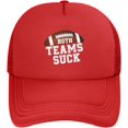 thumbnail image 2 of Both Teams Suck Hats Funny Football Mesh Trucker Hat Cap, 2 of 7