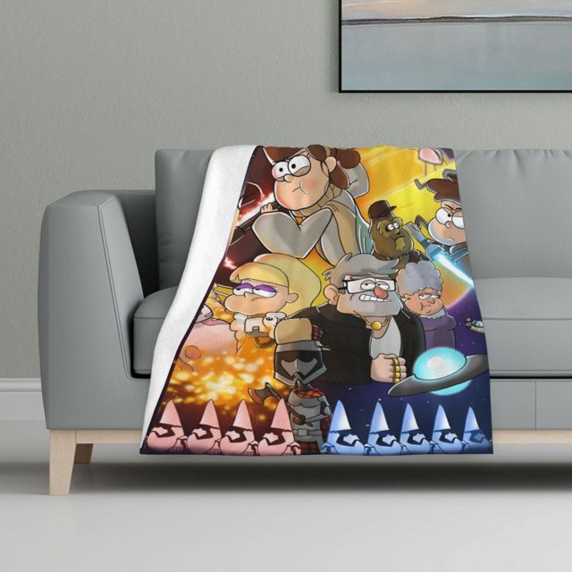 Manta estampada multicolor, manta de franela súper suave, ligera y esponjosa, manta de cama Gravity Falls (17)