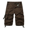 thumbnail image 1 of FAIWAD Men's Casual Elastic Waist Zipper Multi-Pockets Short Pants Drawstring Hem Loose Outdoor Shorts, 1 of 6
