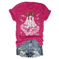 thumbnail image 4 of enyan Halloween T Shirts for Women Cute Ghost Reading Book Lovers Funny Womens Girls Halloween T-Shirt Hot Pink,3XL, 4 of 6