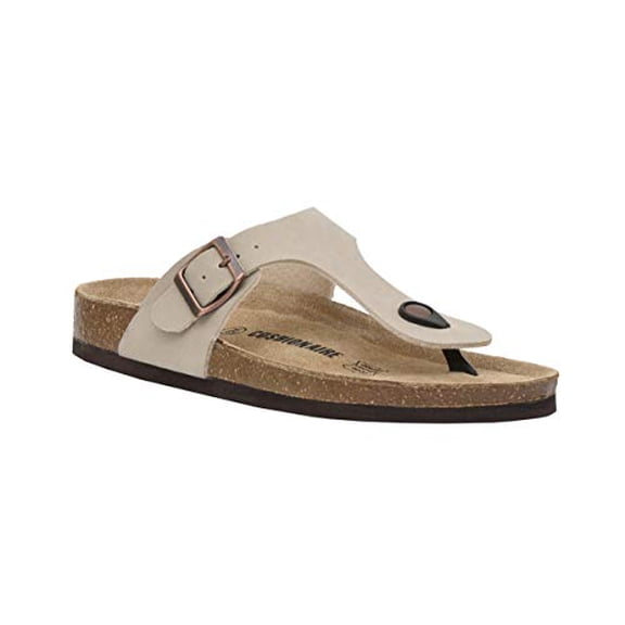 CUSHIONAIRE Women's Leah Cork Footbed Sandal with +Comfort