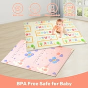 JoyStone Baby Play Mat, 78 X 70 Extra Large Reversible Foam Play Mat, Non-Toxic Foldable Animal Print Waterproof Crawl Mat for Toddlers and Babies