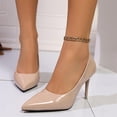 thumbnail image 2 of Xfvqtps Womens Pointed Toe Pumps Patent Leather Slender Heel Elegant Dress Shoes for Work Wedding Party Comfortable Heels, 2 of 9
