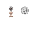 thumbnail image 3 of Delight Jewelry Rose Gold-tone Crystal Initial - X - Two-tone Daisy Flower Post Earrings, 3 of 4
