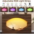 thumbnail image 3 of Winkalon 47.2" Entryway Console Table With Led Light, Farmhouse Narrow Wooden Sofa Table Behind the Couch for Living Room, Hallway, Entrance, Foyer, Brown, 3 of 9