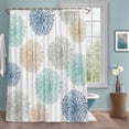 thumbnail image 3 of Light Green Floral Shower Curtain for Bathroom, Modern Light Blue Green Khaki Dandelion Flowers Waterproof Cloth Fabric Bathroom Accessories Set with 12 Rust Proof Plastic Hooks, 72"x84", 3 of 9