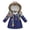 Blue, variant on KYAIGUO Kids Baby Girls Winter Cotton Jacket Thick Warm Solid Color Printed Thermal Casual Outerwear Jacket Little Big Girls Medium Length Hooded Snow Coat for 3-12Y