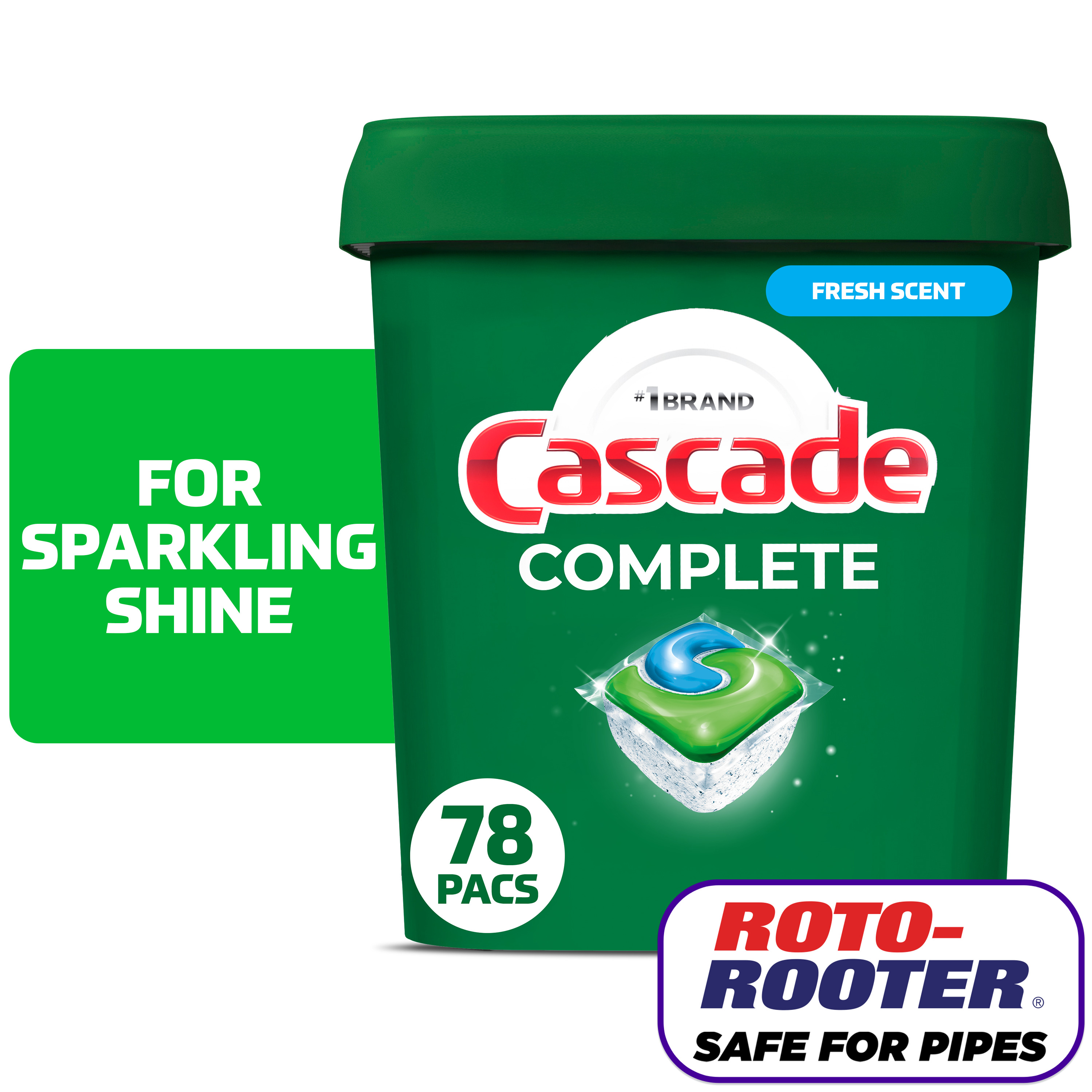 Cascade Complete Dishwasher Pods, Fresh Scent, 78 Count